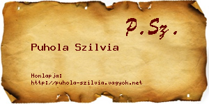 Puhola Szilvia névjegykártya